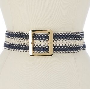 Lauren‎ Ralph Lauren Women's Striped Woven Wide Belt.